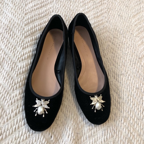 ZARA trafaluc velvet insect flats - Picture 1 of 7